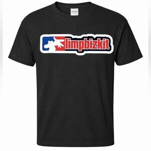 Limp Bizkit - Logo. Cotton Black T Shirt, Crew-Neck Sz S-2XL.